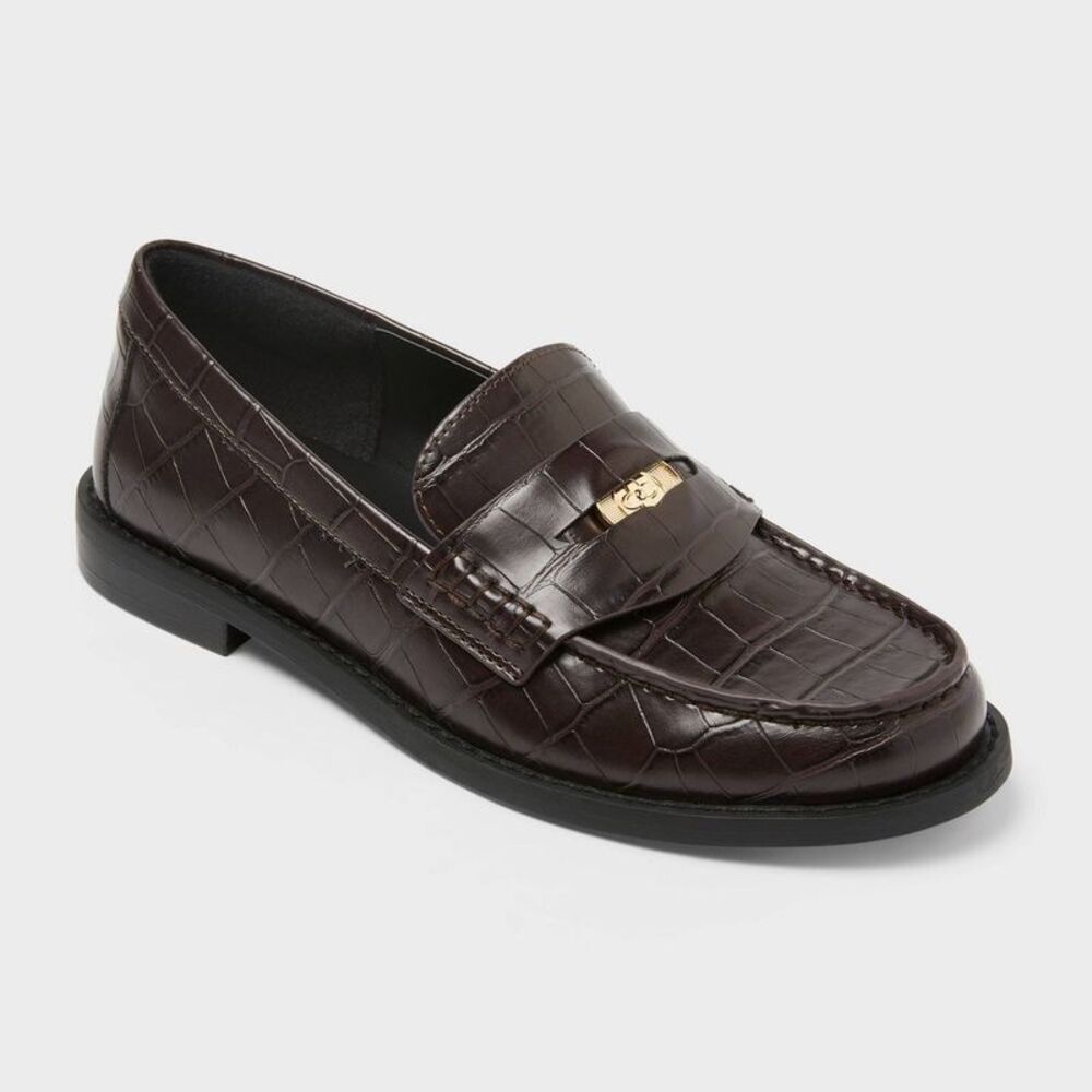 Women’s Phyllis Penny Loafers with Memory Foam Insole – A New Day Brown 6.5
